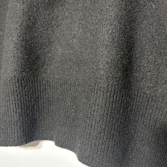 J. Crew Sweater Black Wool Pullover Bead Shoulders Long Sleeve Back Zip Size M - Picture 8 of 13